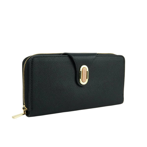 Women's Premium Long Zip Wallet – Elegant Leather Look Clutch Purse