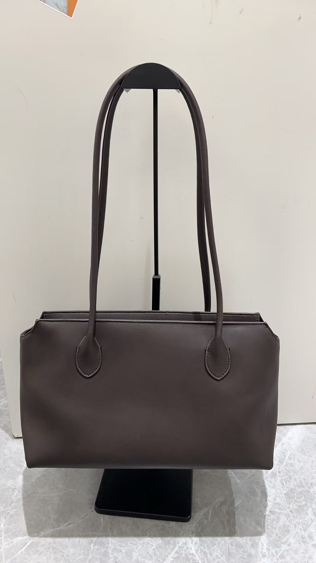 Leather Tote Large Capacity Underarm Bag Cowhide Handbag Women